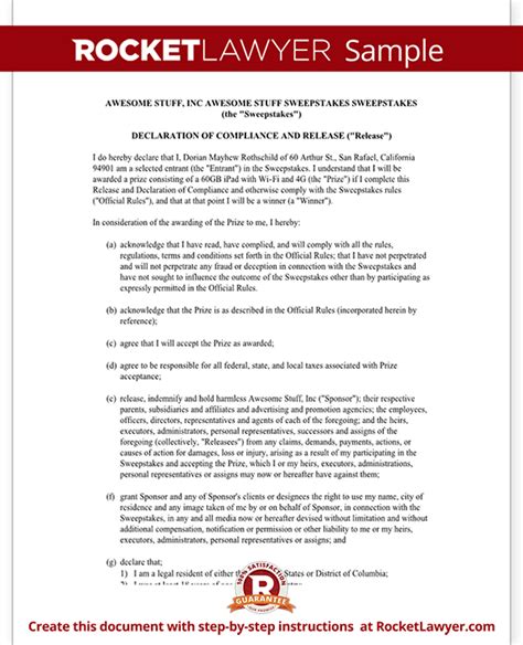 Sweepstakes Official Rules .